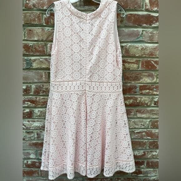 Charter Club Lace Fit and Flare‎ Dress Lace Pastel Powder Pink Feminine Dress XL - Picture 3 of 7
